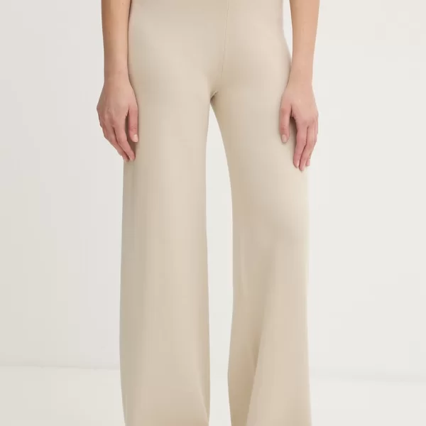 MM by Max Mara παντελόνι γυναικείο με βισκόζη RUM