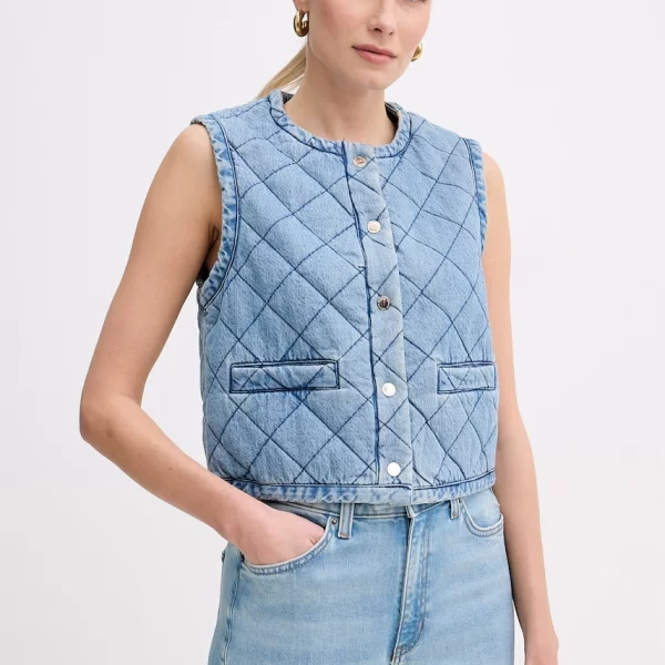 MORGAN Morgan αμάνικο γυναικείο ντένιμ