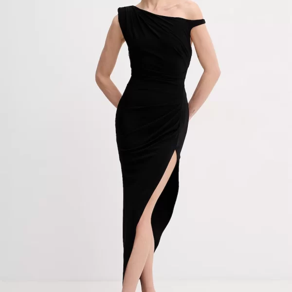 Elisabetta Franchi Ασύμμετρο φόρεμα με βισκόζη