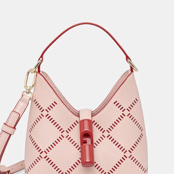 Furla μικρή γυναικεία δερμάτινη τσάντα Iride Mini Hobo