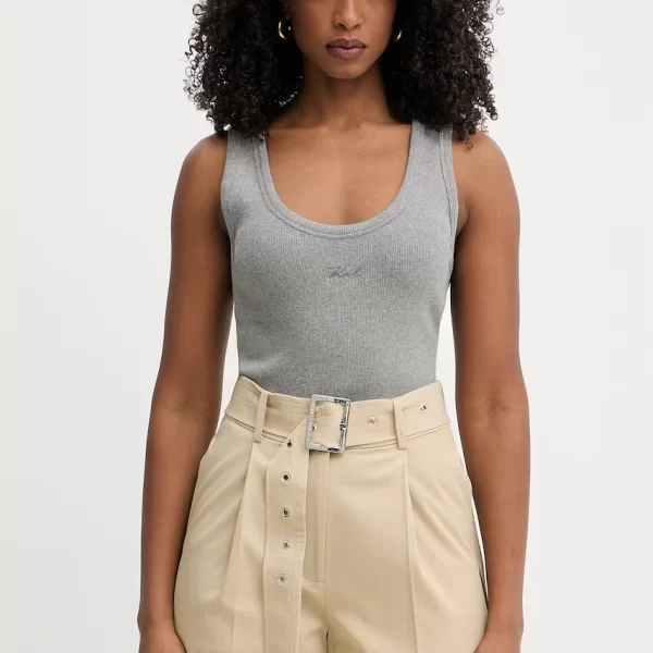 Karl Lagerfeld Τοπ γυναικείο βαμβακερό με ελαστάν