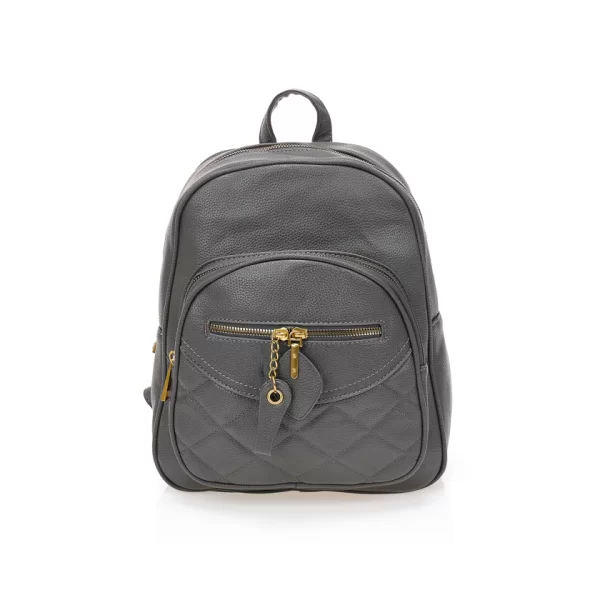 Τσάντα πλάτης γκρι δερματίνη με πολλαπλές θήκες ΓΚΡΙ