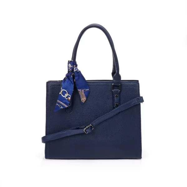 Τσάντα μπλε με διακοσμητικό φουλάρι ΜΠΛΕ