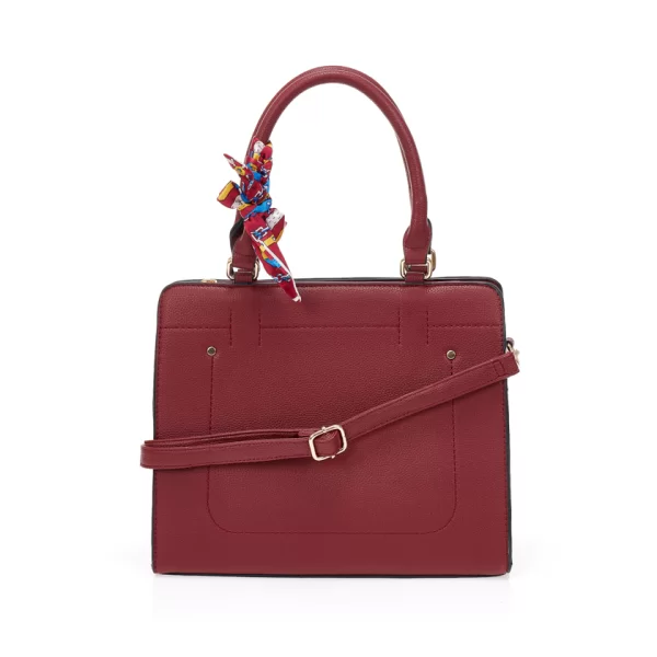 Τσάντα μπορντό με μαντήλι ΜΠΟΡΝΤΟ