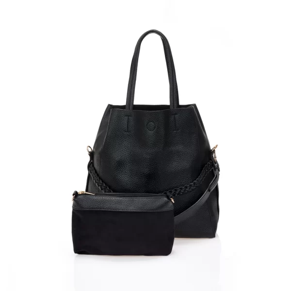 Τσάντα με τσαντάκι χειρός ΜΑΥΡΟ