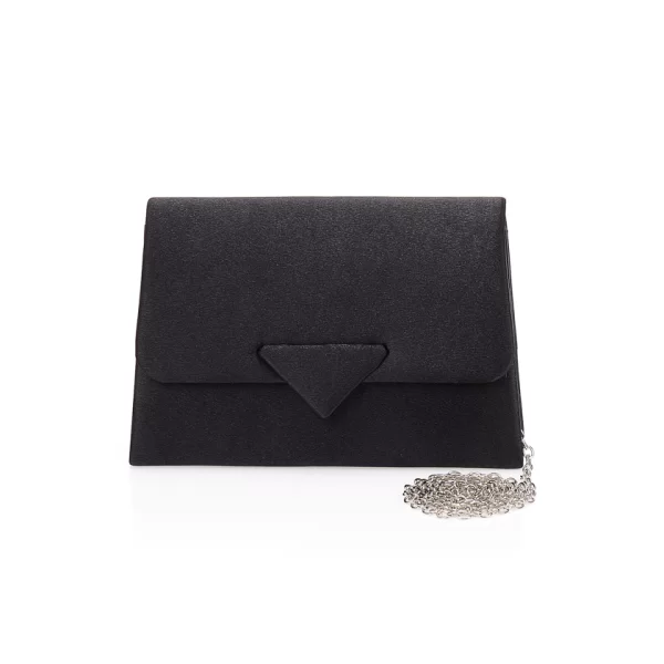 Tsoukalas Τσάντα φάκελος σατέν μαύρη ΜΑΥΡΟ