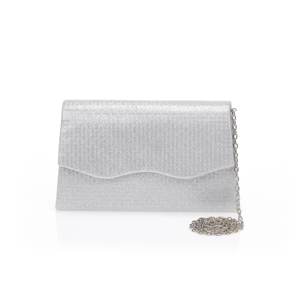 Τσάντα φάκελος ασημί λούρεξ ανάγλυφη ΑΣΗΜΙ