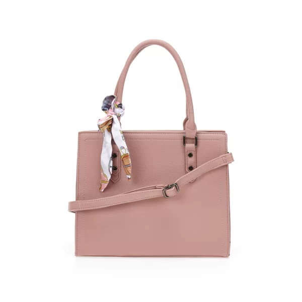 Τσάντα ροζ με διακοσμητικό φουλάρι ΡΟΖ
