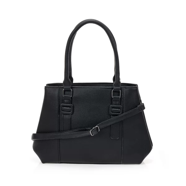 Μαύρη τσάντα από συνθετικό δέρμα ΜΑΥΡΟ