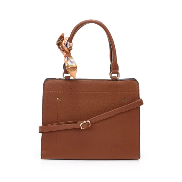 Tsoukalas Τσάντα καφέ με μαντήλι ΚΑΦΕ