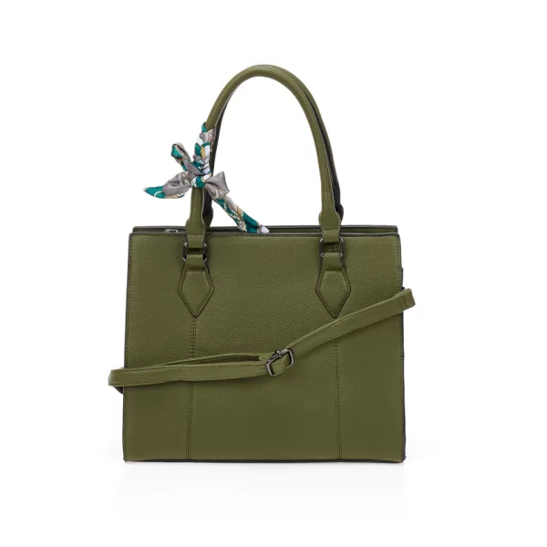 Πράσινη τσάντα ώμου με διακοσμητικό μαντήλι ΠΡΑΣΙΝΟ