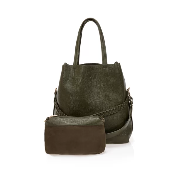 Τσάντα με τσαντάκι χειρός ΠΡΑΣΙΝΟ