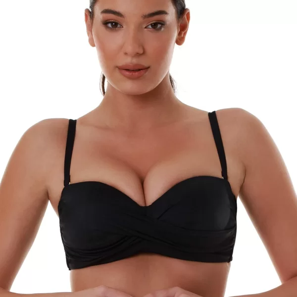 BluePoint Bluepoint γυναικείο μαγιό bikini top strapless με μεταλλικό κούμπωμα ''Solids'' (D Cup) -26066093D-02