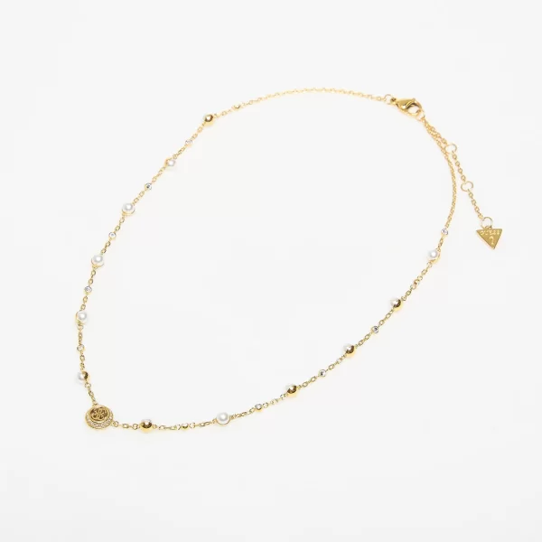 Κολιέ GUESS Tiny Pearly Yellow Gold Universal