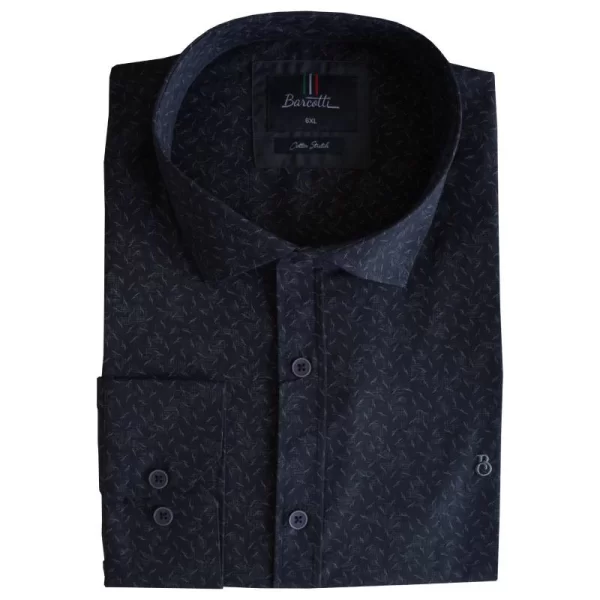 Πουκάμισο μακρυμάνικο ελαστικό με μικροσχέδιο - Dark Blue