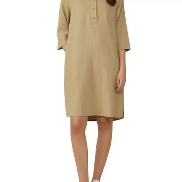 Γυναικείο Λινό Φόρεμα Μπεζ S.Oliver 2163731-8363