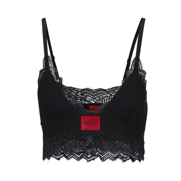Γυναικείο Triangle Padded Lace Σουτιέν Μαύρο Hugo 50502786-002