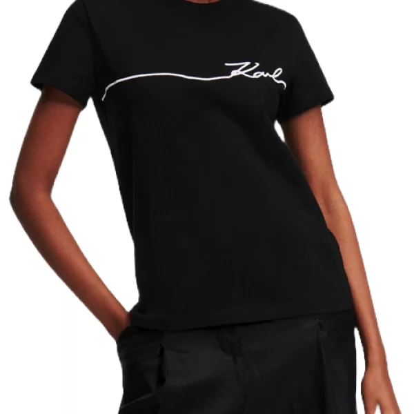 Karl Lagerfeld Γυναικείο Seasonal Logo T-Shirt Μαύρο Karl Lagerfeld 245W1706-999 BLACK