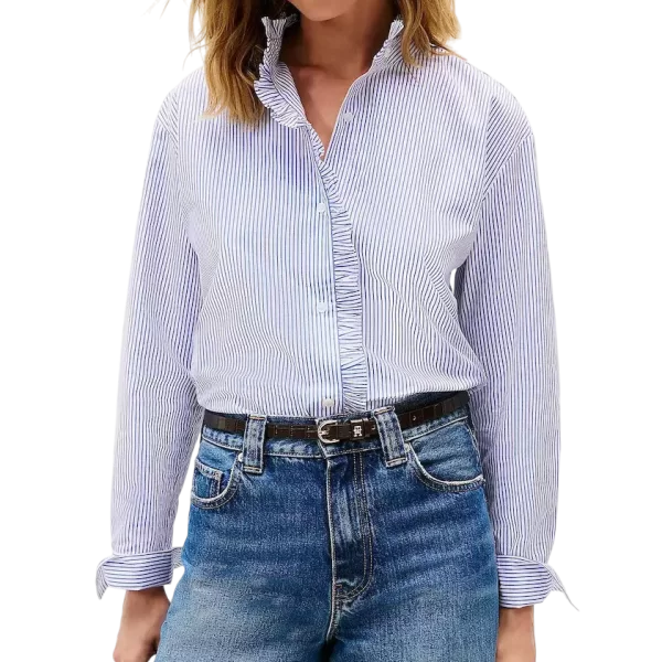 Γυναικείο Ριγέ Πουκάμισο Μπλε Tommy Hilfiger WW0WW46848-0X7