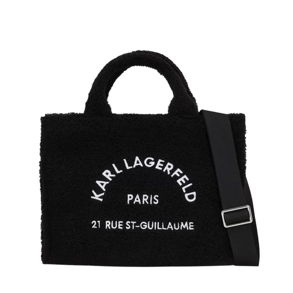 Γυναικεία K/Rsg Md Square Tote Shearling Τσάντα Μαύρη Karl Lagerfeld A4W50013-999 BLACK