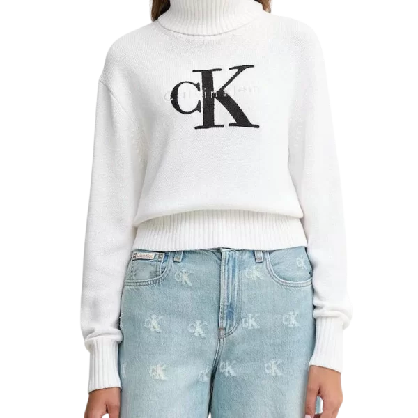 Γυναικείο Πουλόβερ Ζιβάγκο Λευκό Calvin Klein LV047D354G-YAA