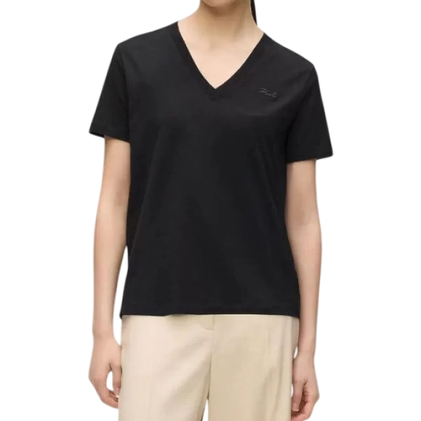 Karl Lagerfeld Γυναικείο Essential T-shirt Μαύρο Karl Lagerfeld B2W17096-999 BLACK