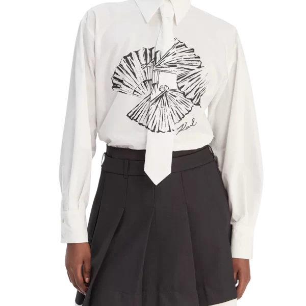 Γυναικείο Πουκάμισο Λευκό Karl Lagerfeld B1W11002-100 WHITE