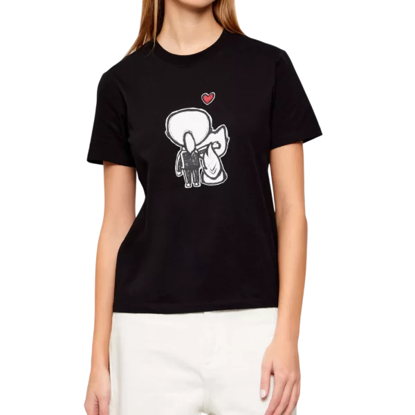 Karl Lagerfeld Γυναικείο Ikon Valentine T-shirt Μαύρο Karl Lagerfeld B1W17038-999 BLACK