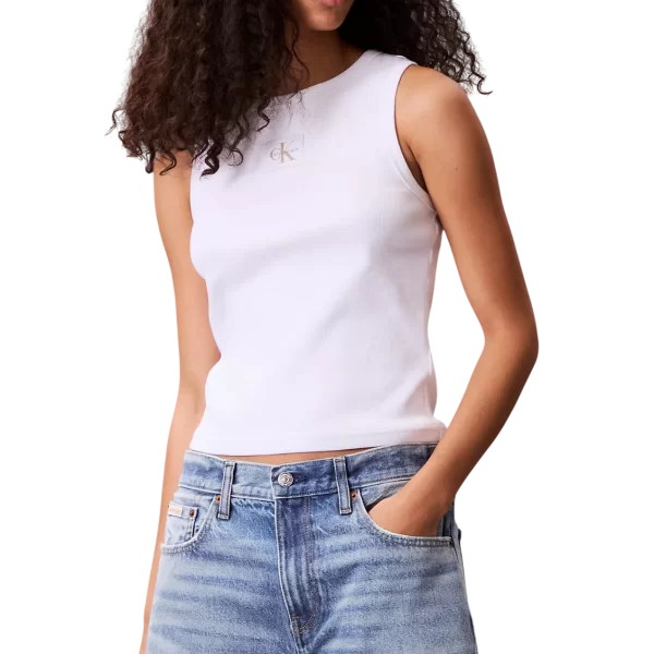 Γυναικείο Αμάνικο Τοπ Λευκό Calvin Klein LV047C201G-YAA