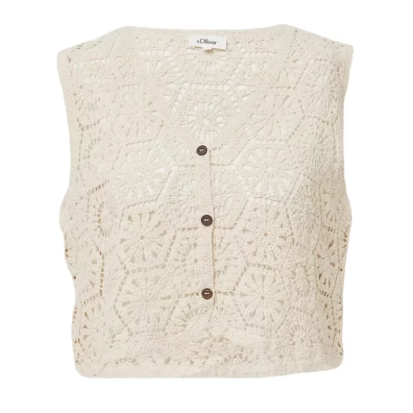 Γυναικεία Αμάνικη Ζακέτα Μπεζ S.Oliver 2166279-8105