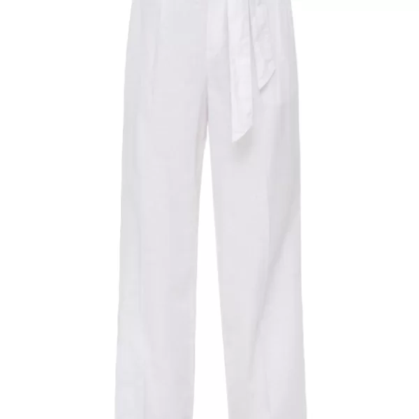 Γυναικείο Λινό Παντελόνι Λευκό S.Oliver 2143825-0100