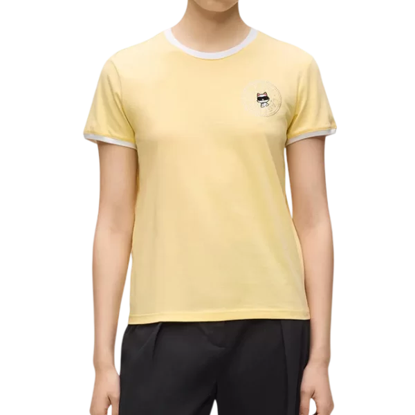 Γυναικείο Ikon Small Circle T-shirt Κίτρινο Karl Lagerfeld B2W17026-1LD SUNLIGHT