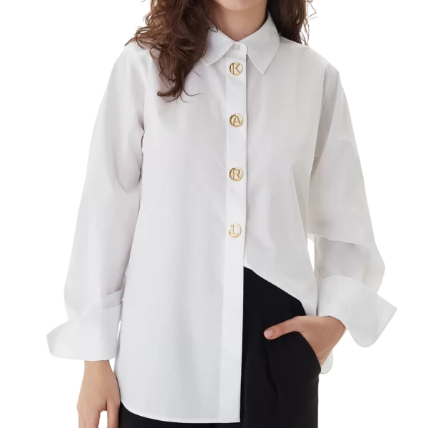 Γυναικείο Πουκάμισο Λευκό Karl Lagerfeld B1W11012-100 WHITE