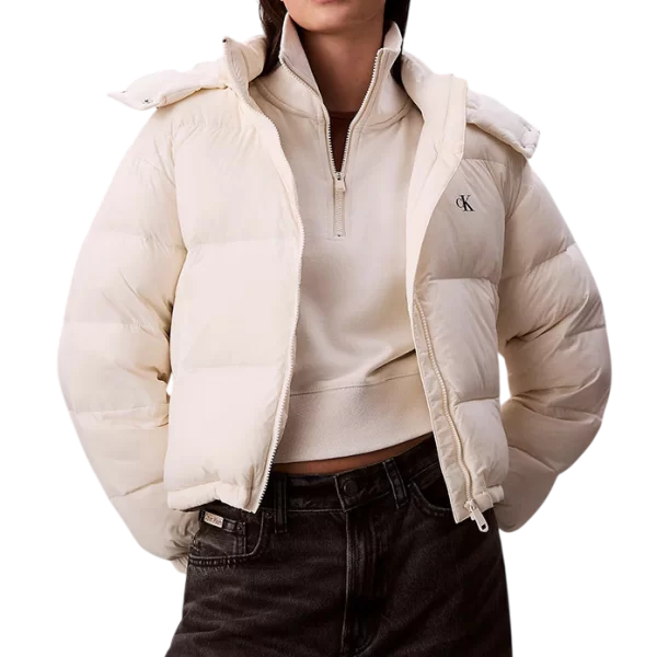 Γυναικείο Puffer Μπουφάν Μπεζ Calvin Klein LV047D501G-VDV