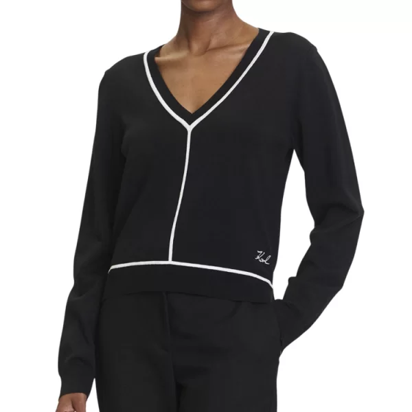 Γυναικείο Πουλόβερ Μαύρο Karl Lagerfeld A3W18023-999 BLACK