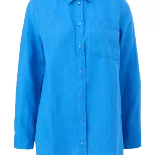 Γυναικείο Λινό Πουκάμισο Μπλε S.Oliver 2129198-5520