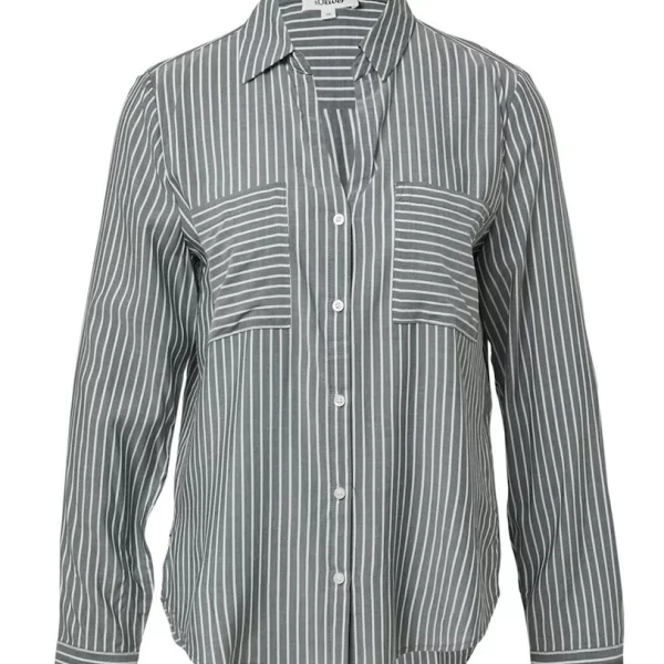 Γυναικείο Ριγέ Πουκάμισο Γκρι S.Oliver 2173585-69G9