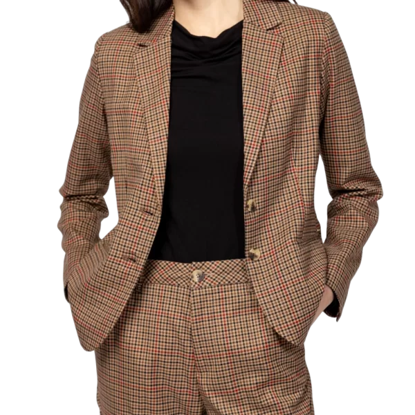 HEAVY TOOLS Γυναικείο Graven Σακάκι Καφέ Heavy Tools T88001-CHECKED
