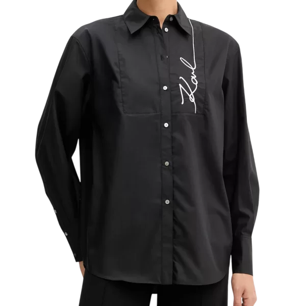 Γυναικείο Signature Πουκάμισο Μαύρο Karl Lagerfeld A4W11014-999 BLACK