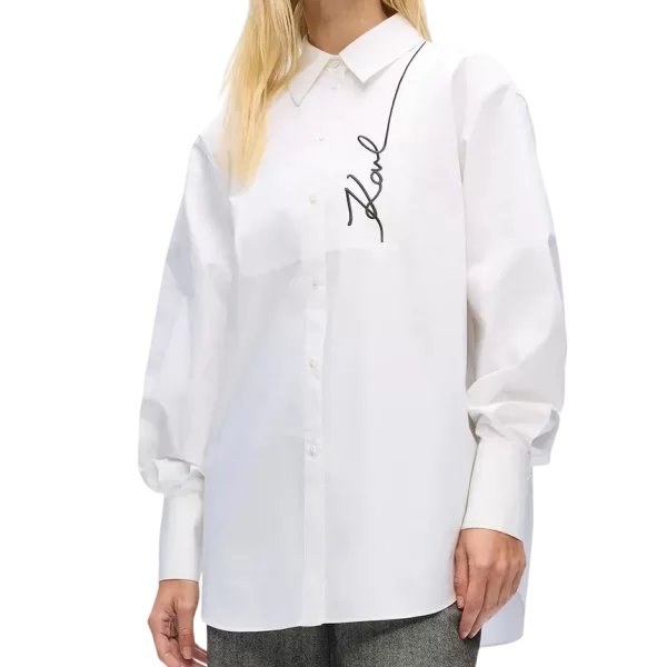 Γυναικείο Signature Πουκάμισο Λευκό Karl Lagerfeld A4W11014-100 WHITE