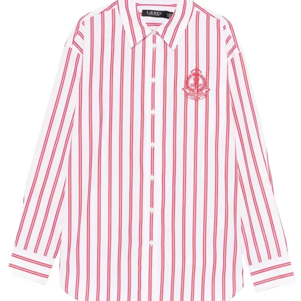 Γυναικείο Ριγέ Πουκάμισο Κόκκινο Ralph Lauren 200P08746002-Red