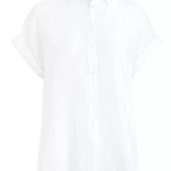 Γυναικείο Λινό Κοντομάνικο Πουκάμισο Λευκό Ralph Lauren 200699152001-White
