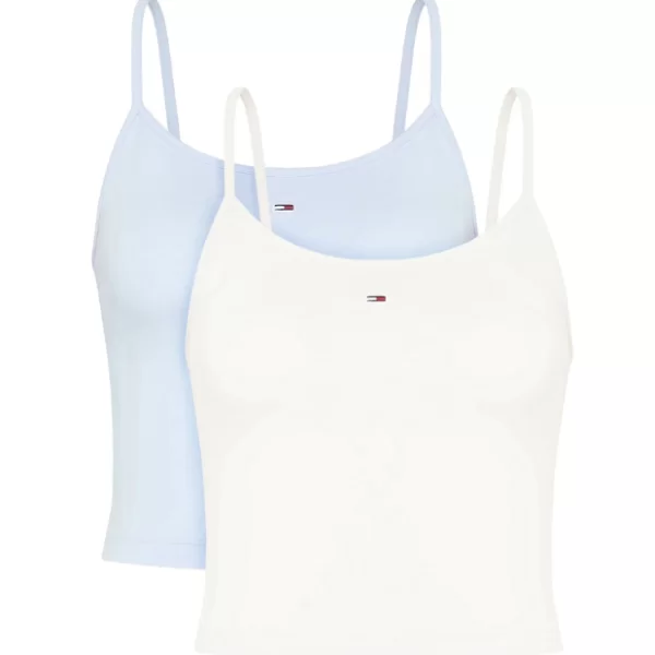 Tommy Hilfiger Γυναικείο Αμάνικο Σετ Τοπ 2 Τεμαχίων Λευκό/Σιελ Tommy Jeans DW0DW18148-0XM