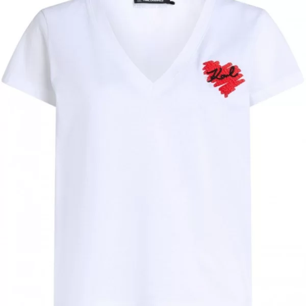 Γυναικείο Hearts T-shirt Λευκό Karl Lagerfeld A1W17116-100 WHITE