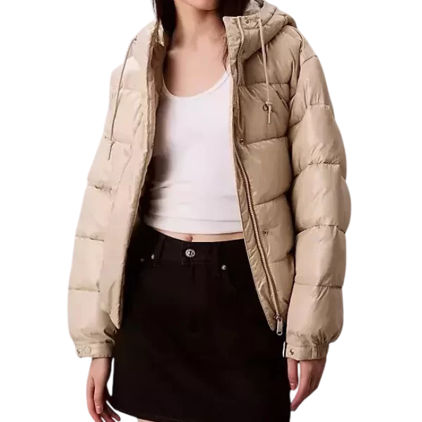 Γυναικείο Puffer Μπουφάν Μπεζ Calvin Klein LV047D505G-NSU