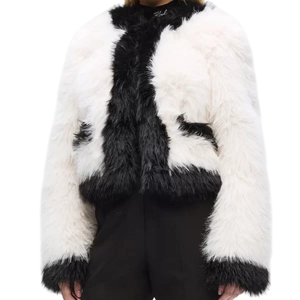 Γυναικεία Οικολογική Γούνα Λευκή Karl Lagerfeld A4W15051-101 WHITE/BLACK