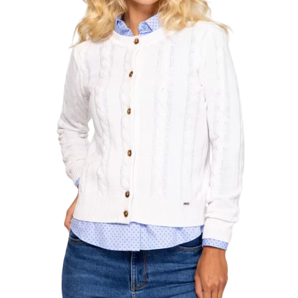 Γυναικεία Hanoliw25 Ζακέτα Λευκή Heavy Tools T53038-ECRU