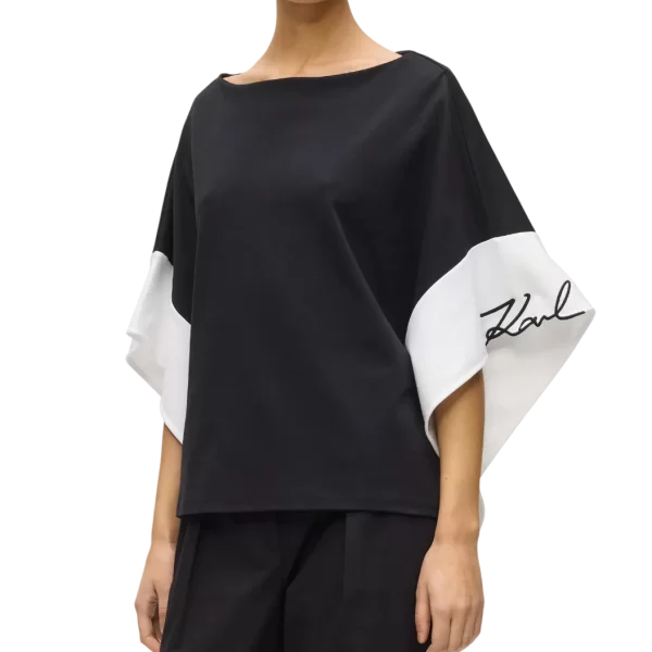 Γυναικείο Signature Top Μαύρο Karl Lagerfeld B2W17005-101 WHITE/BLACK