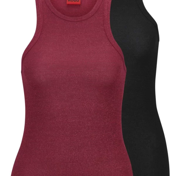 Γυναικείο Σετ Αμάνικο Τοπ Μαύρο/Κόκκινο Hugo 50500499-998
