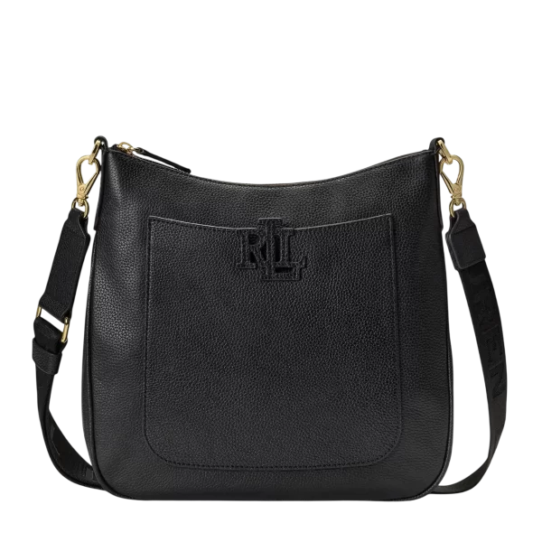 Ralph Lauren Γυναικεία Δερμάτινη Cameryn Τσάντα Χιαστί Μαύρη Ralph Lauren 431970152001-BLACK